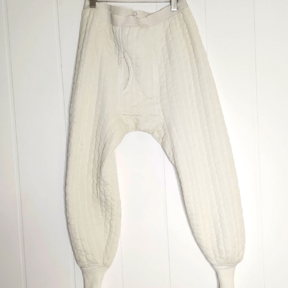 Men's vintage quilted thermal base layer underwear size large